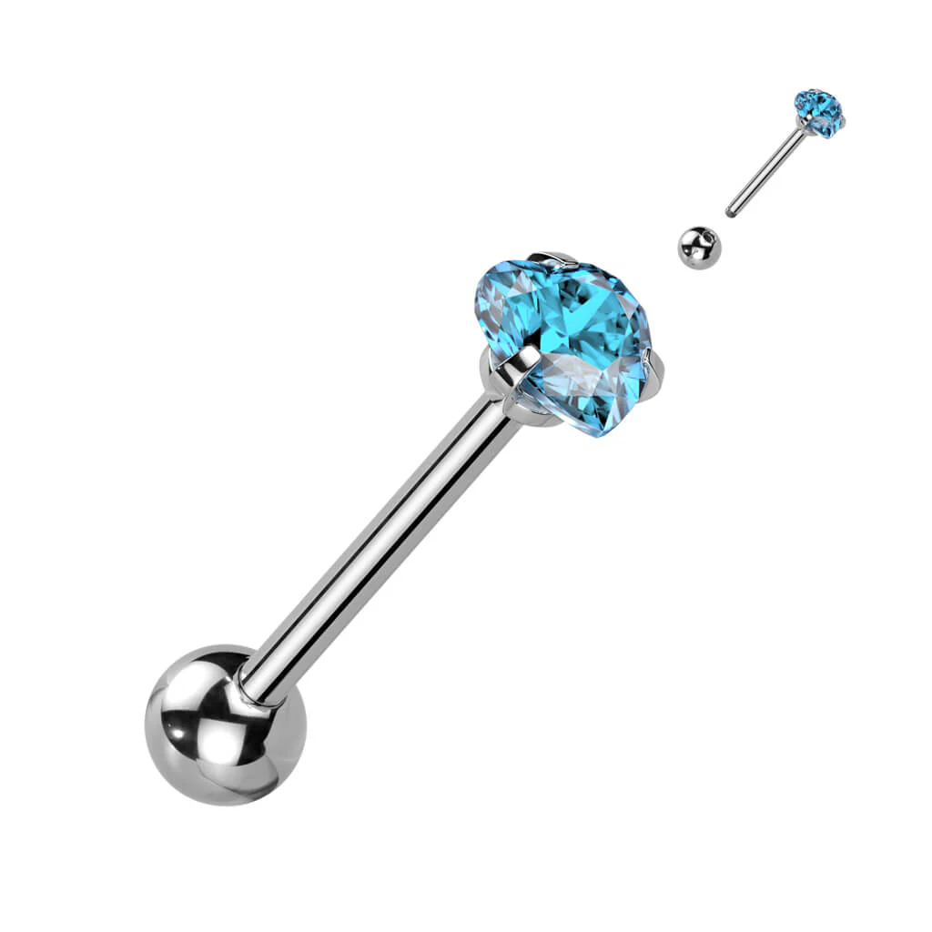 Barre Langue Zircone En Coeur - Image 10