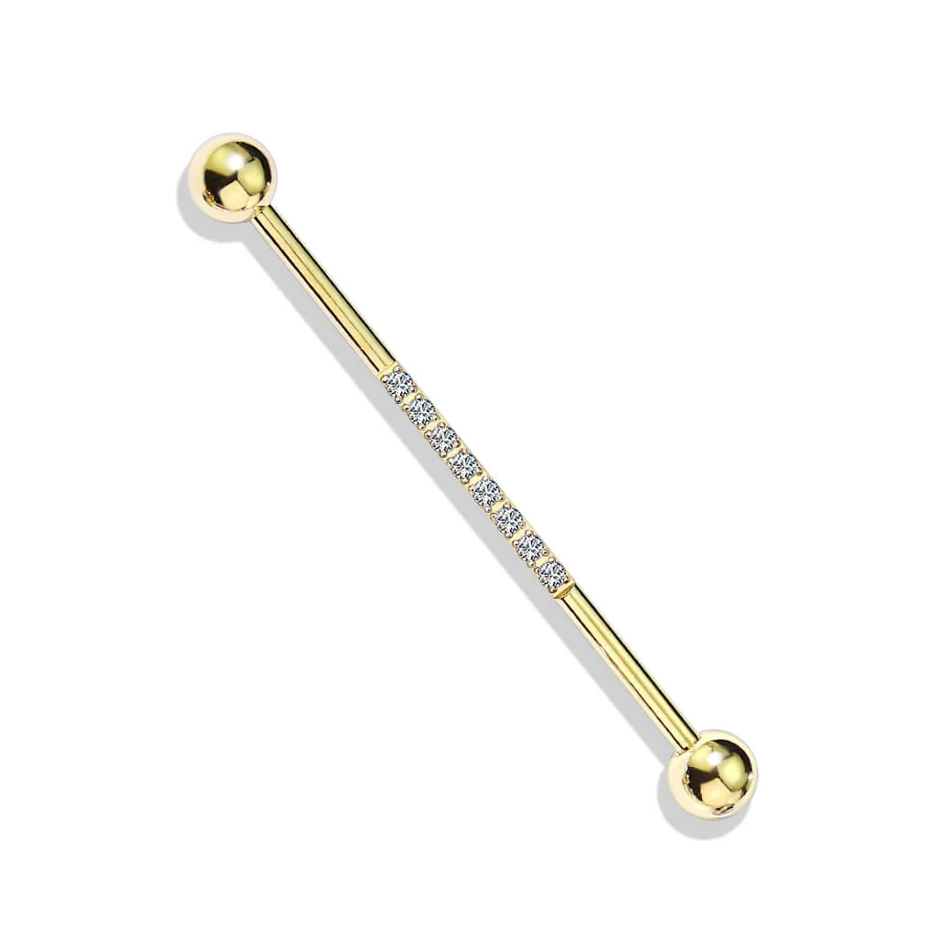 Barre industriel Bille Argent Ligne Zircone - Image 6