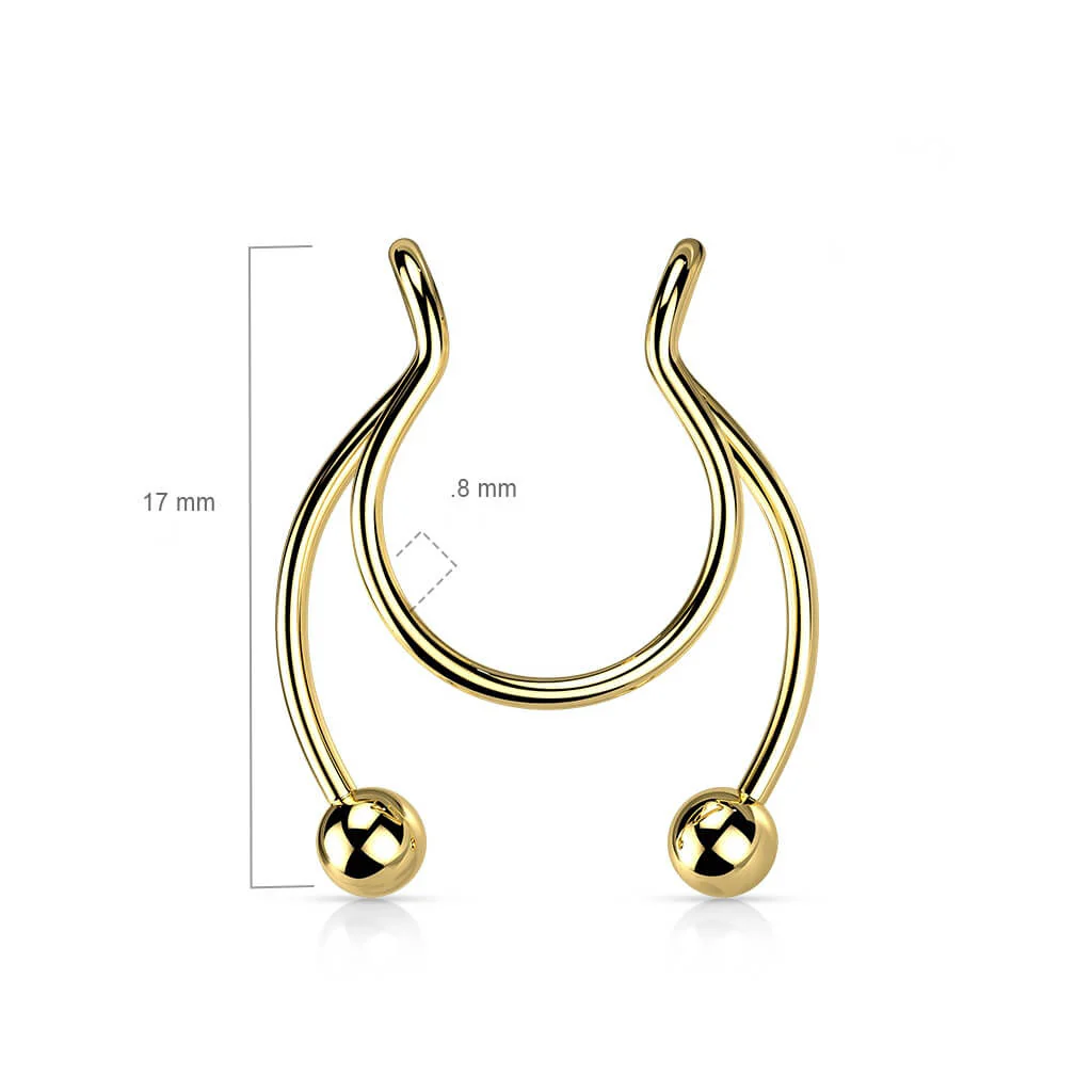 Faux Piercing au nez Boule en fer à cheval Pliable - Image 3