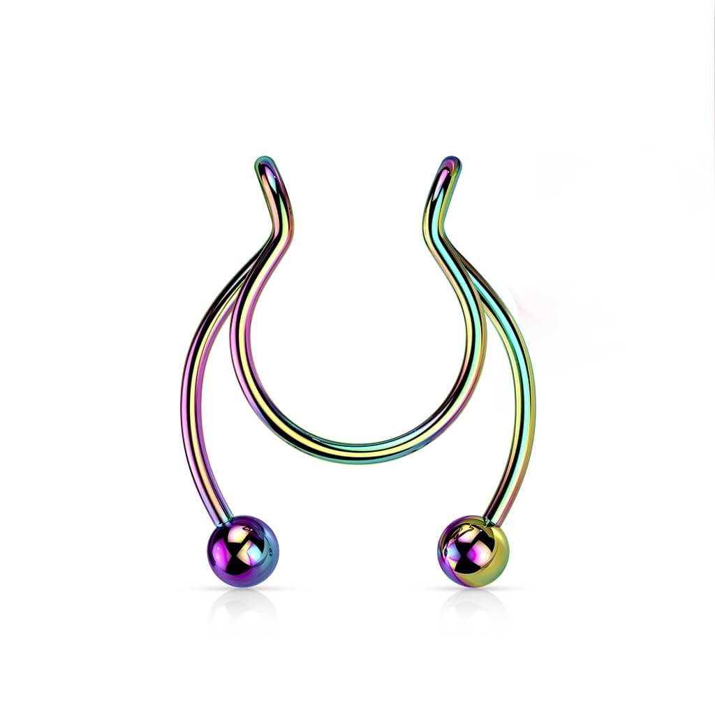 Faux Piercing au nez Boule en fer à cheval Pliable - Image 8