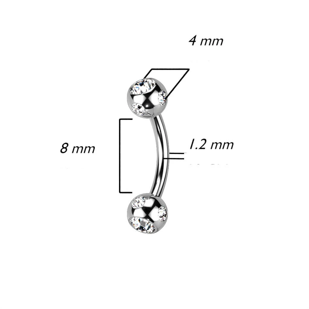 Sourcil Bille Argent Zircone - Image 2