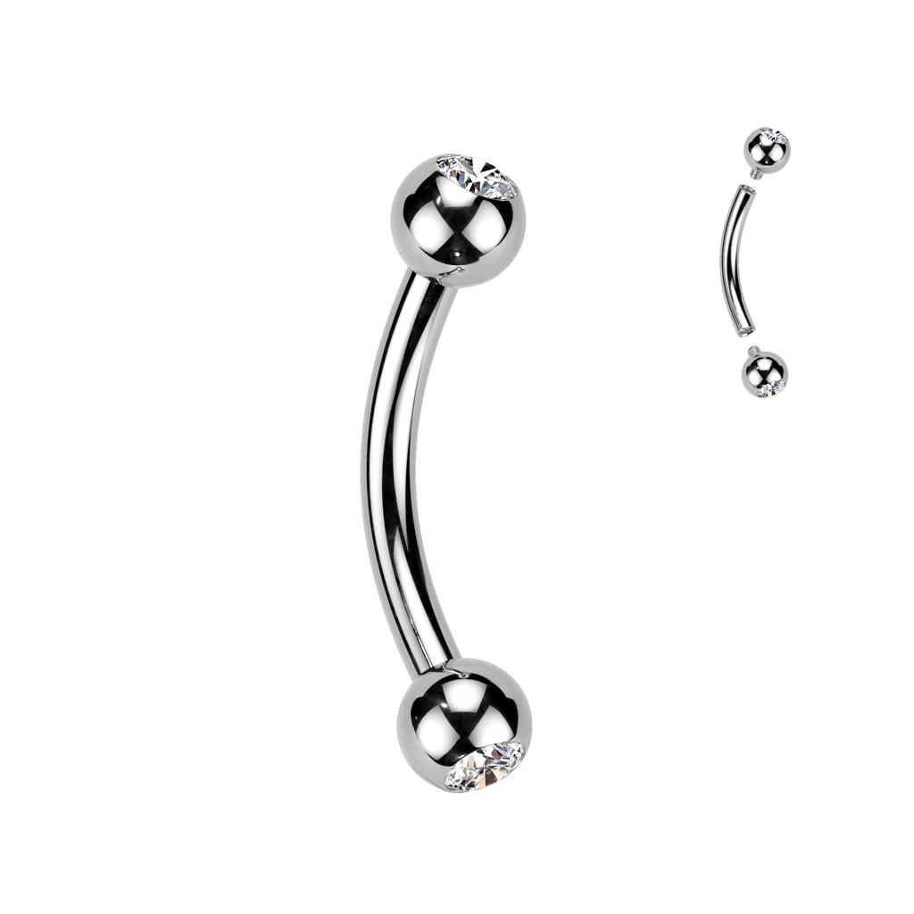 Sourcil Bille Zircone Argent Filetage Interne - Image 4