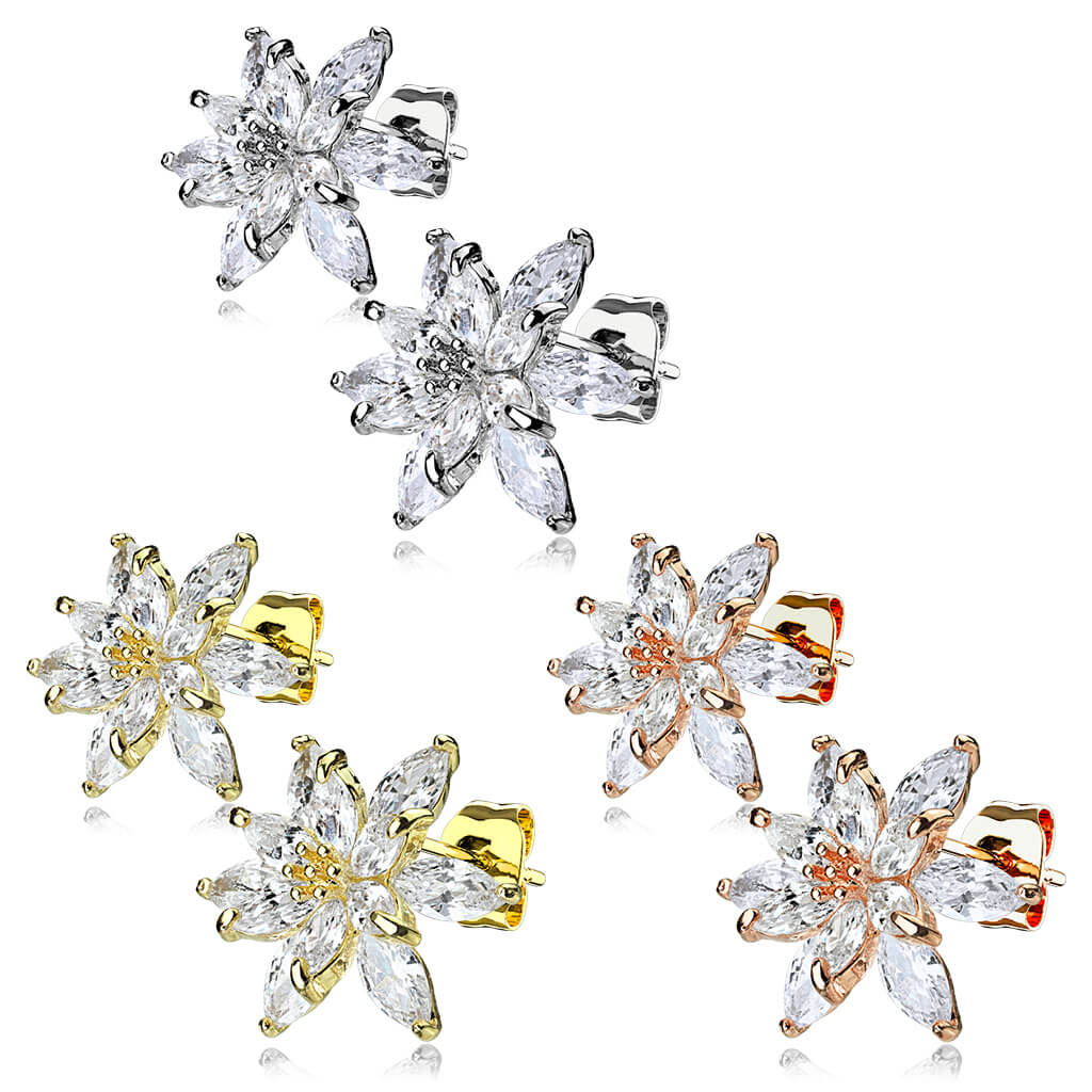Bouton d'Oreille Fleur Zircone - Image 4