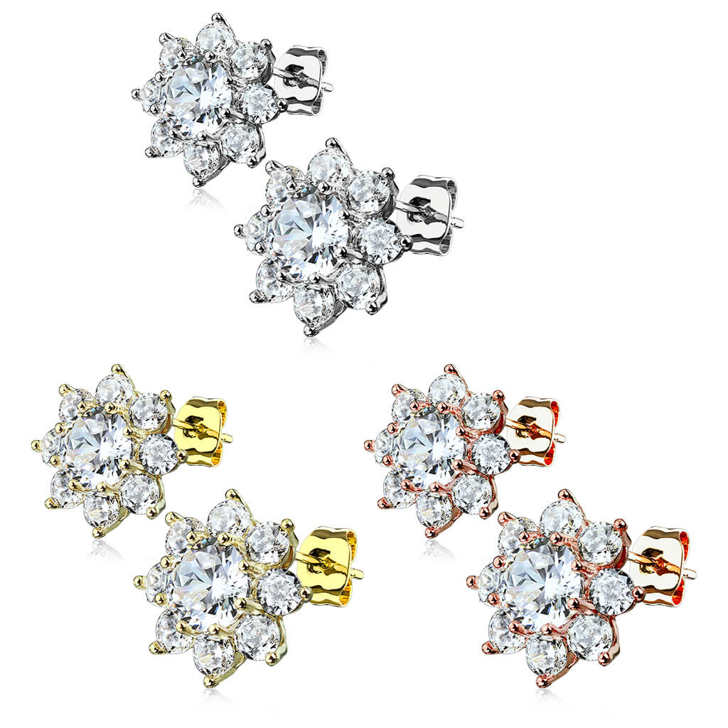 Bouton d'Oreille Fleur Zircone - Image 5