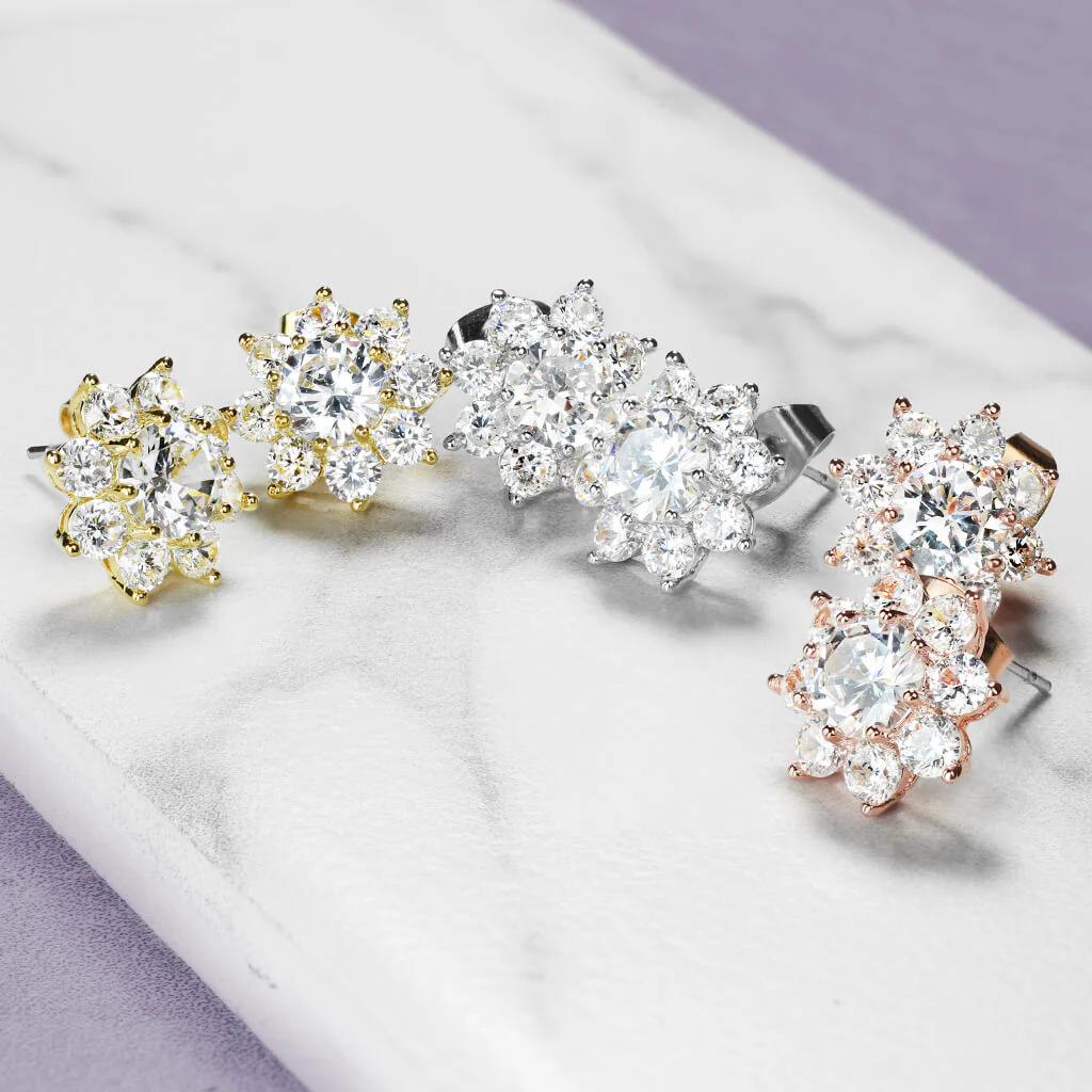 Bouton d'Oreille Fleur Zircone - Image 8