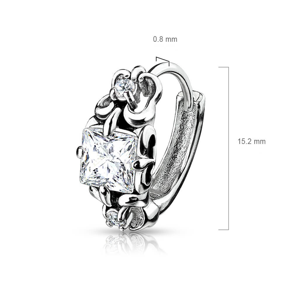 Boucle d'Oreille Argent Zircone Cliqueur - Image 3