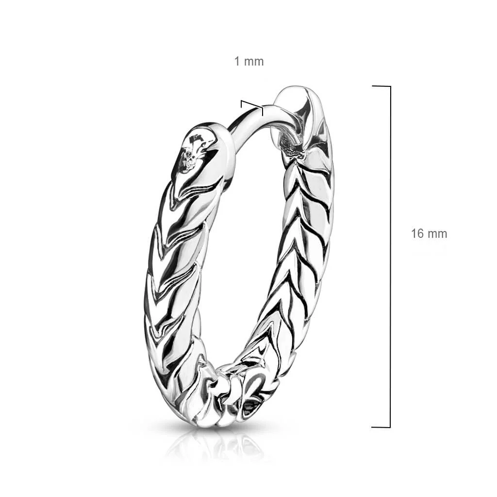 Créole 316L Créoles Plaqué Argent Antique Écailles Rondes Charnière Sans Soudure 1 Paire - Image 3