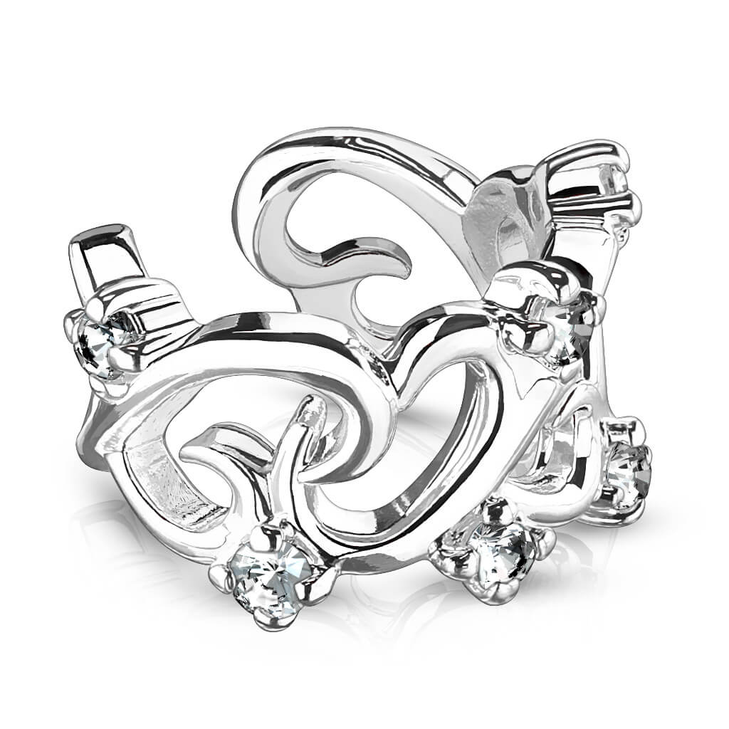 Manchette d'oreille Manchette d´Oreille Coeur Zircone Pliable - Image 2