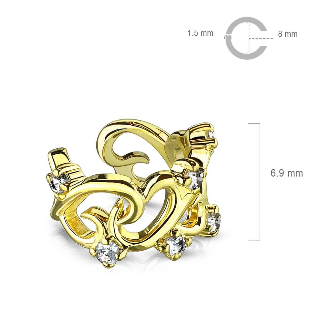 Manchette d'oreille Manchette d´Oreille Coeur Zircone Pliable - Image 3