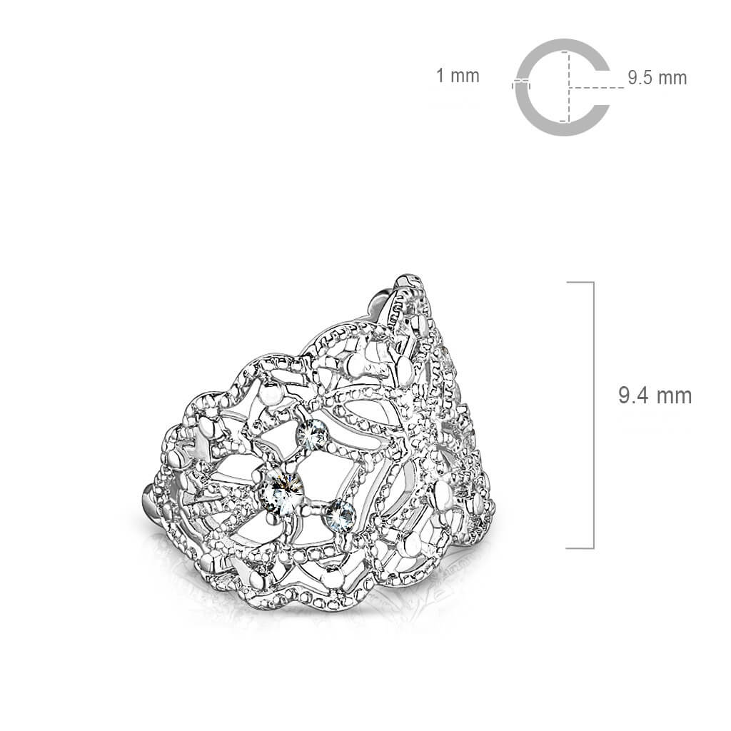 Manchette d'oreille Manchette d´Oreille Papillon Argent Zircone Pliable - Image 3