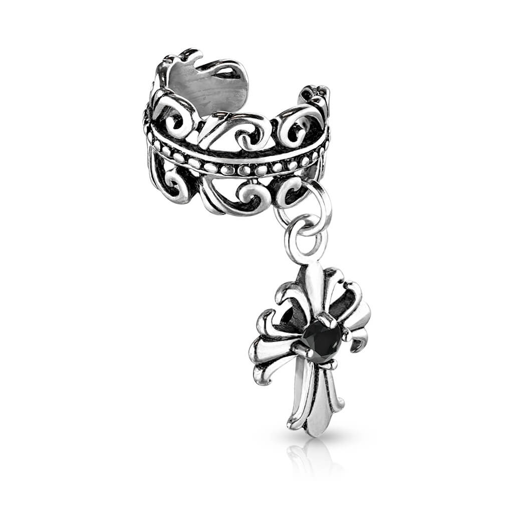 Manchette d'oreille Manchette d´Oreille Croix Zircone Pliable - Image 4