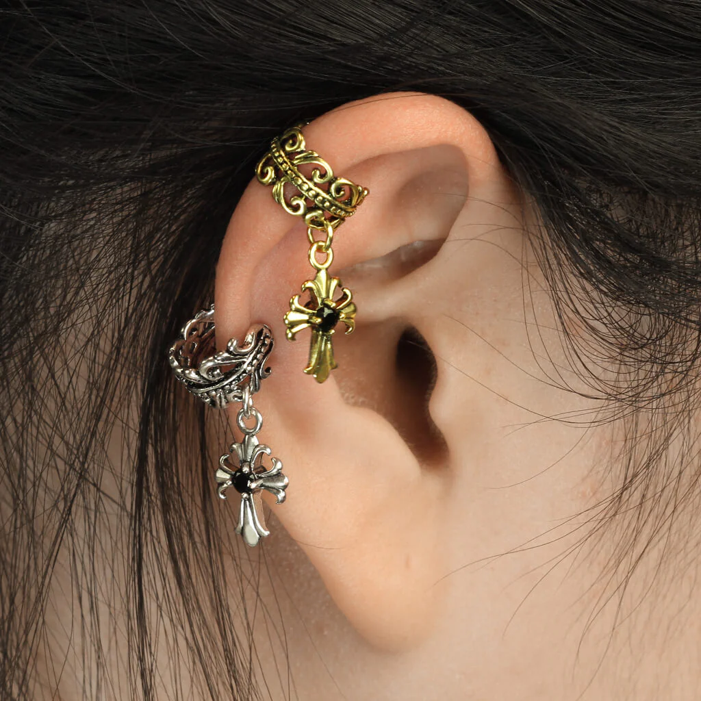 Manchette d'oreille Manchette d´Oreille Croix Zircone Pliable - Image 6