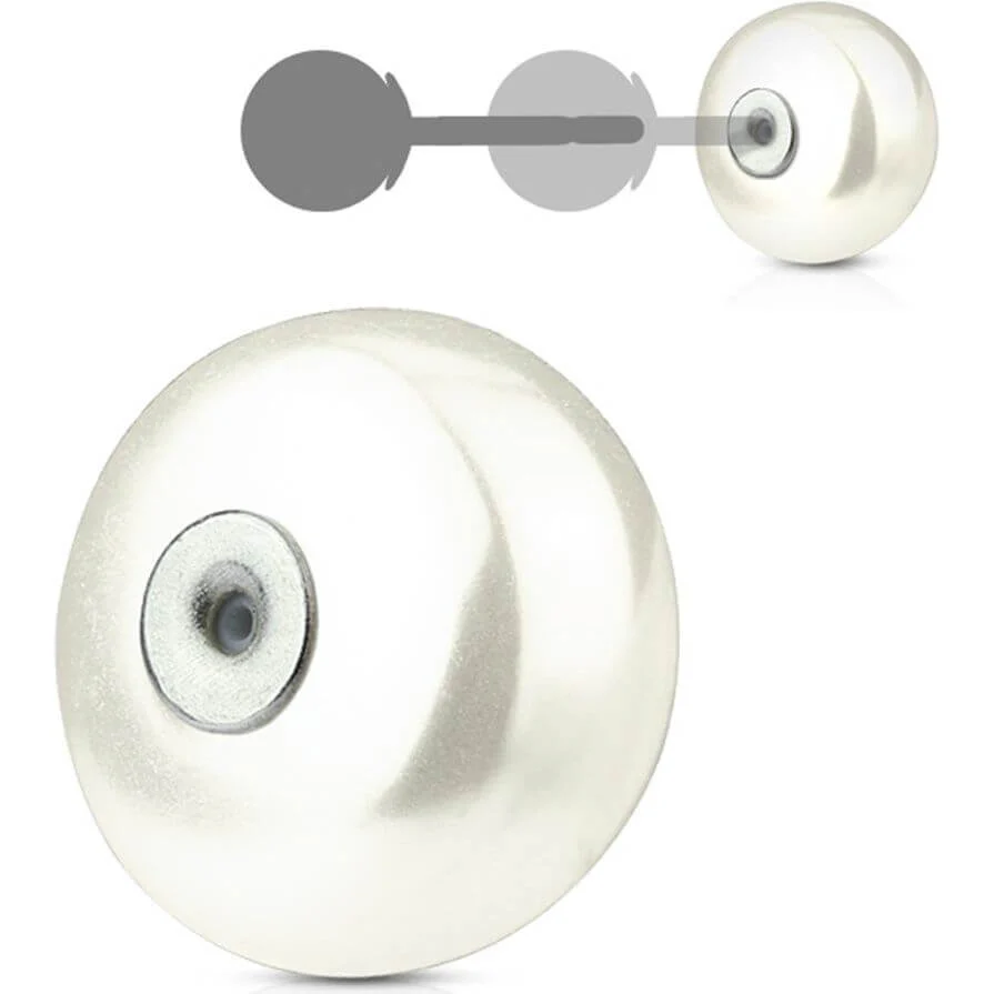 Bouton d'Oreille Dos Perle Demi-Dôme Rond Clous d'Oreille 1 Paire