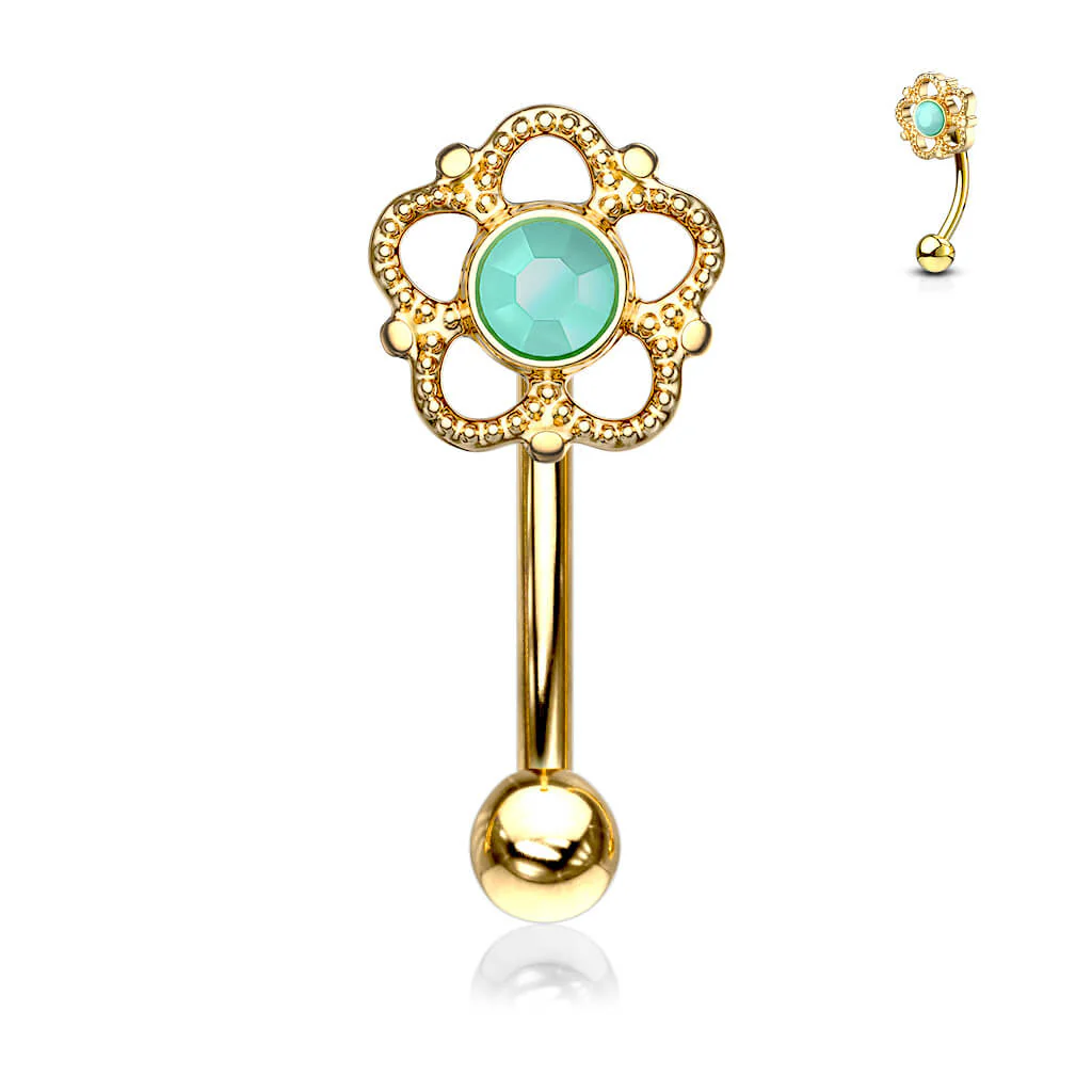 Sourcil Fleur Turquoise - Image 2