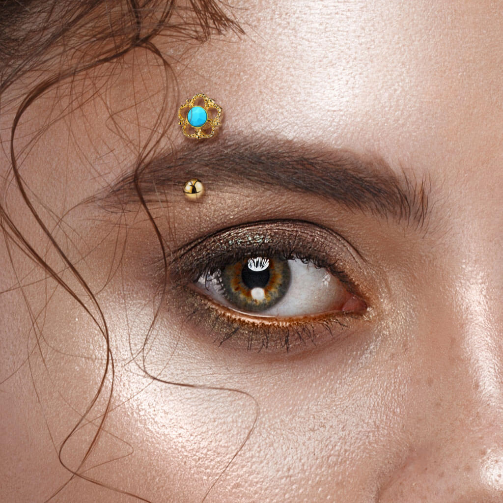 Sourcil Fleur Turquoise - Image 6
