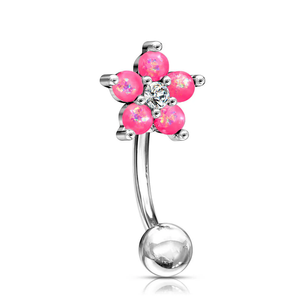Sourcil Zircone Argent Fleur - Image 2