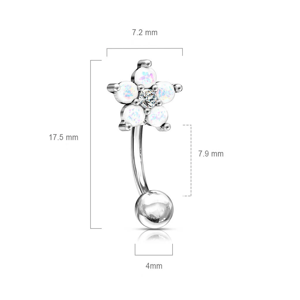 Sourcil Zircone Argent Fleur - Image 3