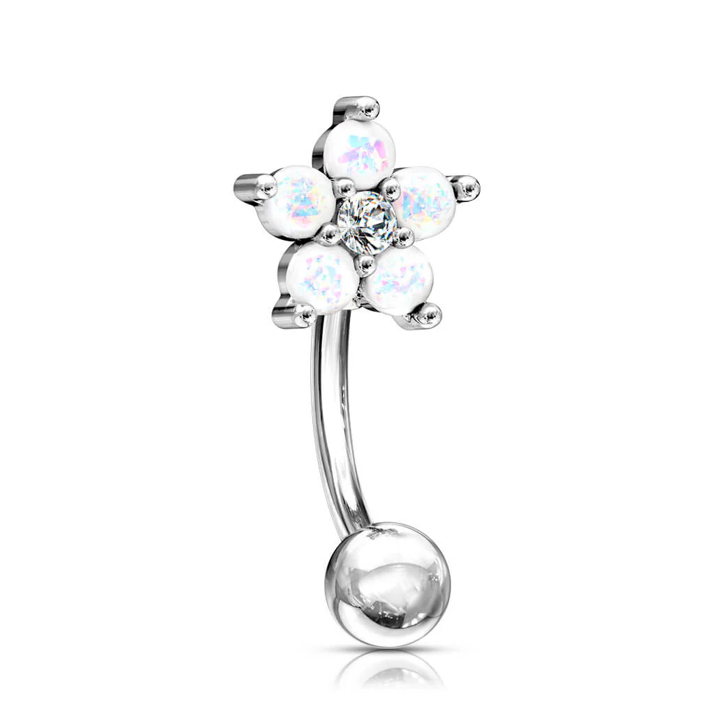 Sourcil Zircone Argent Fleur - Image 8