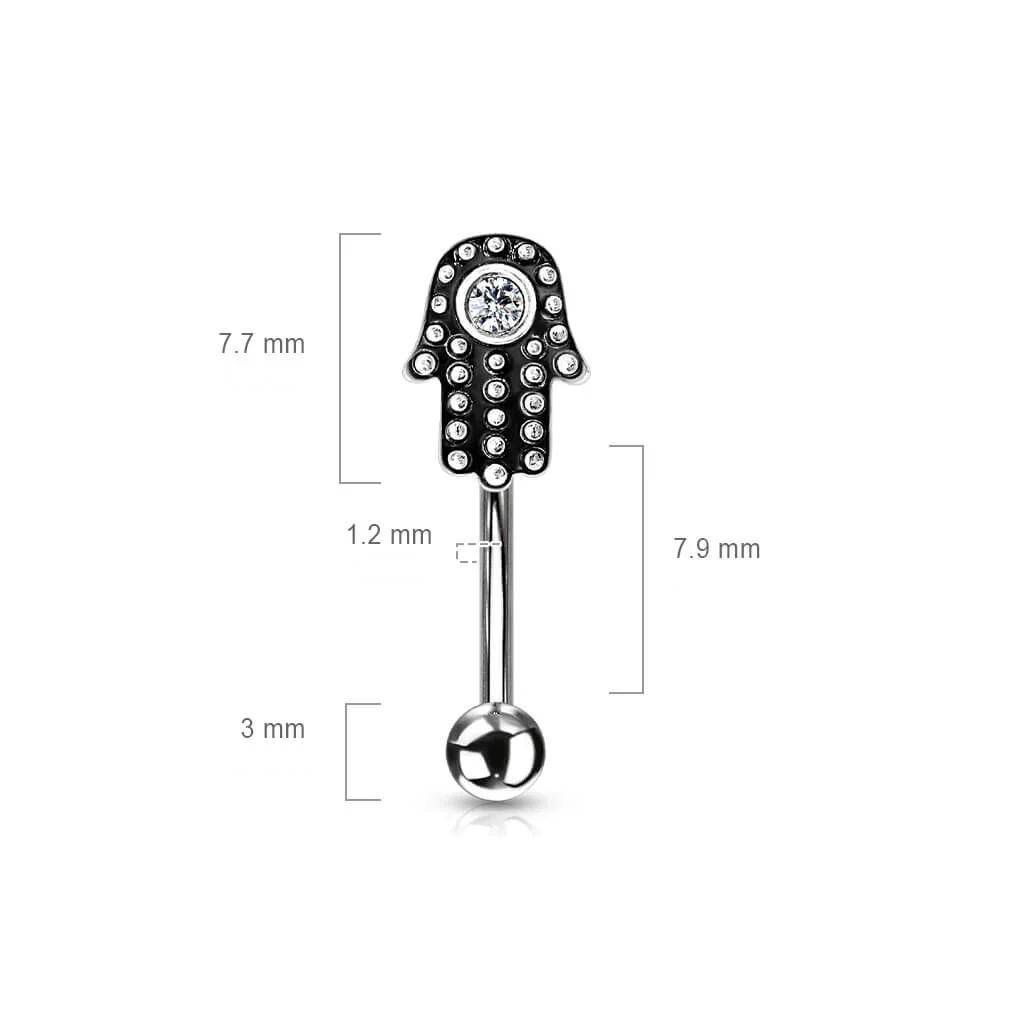 Sourcil Hamsa Argent Zircone - Image 2