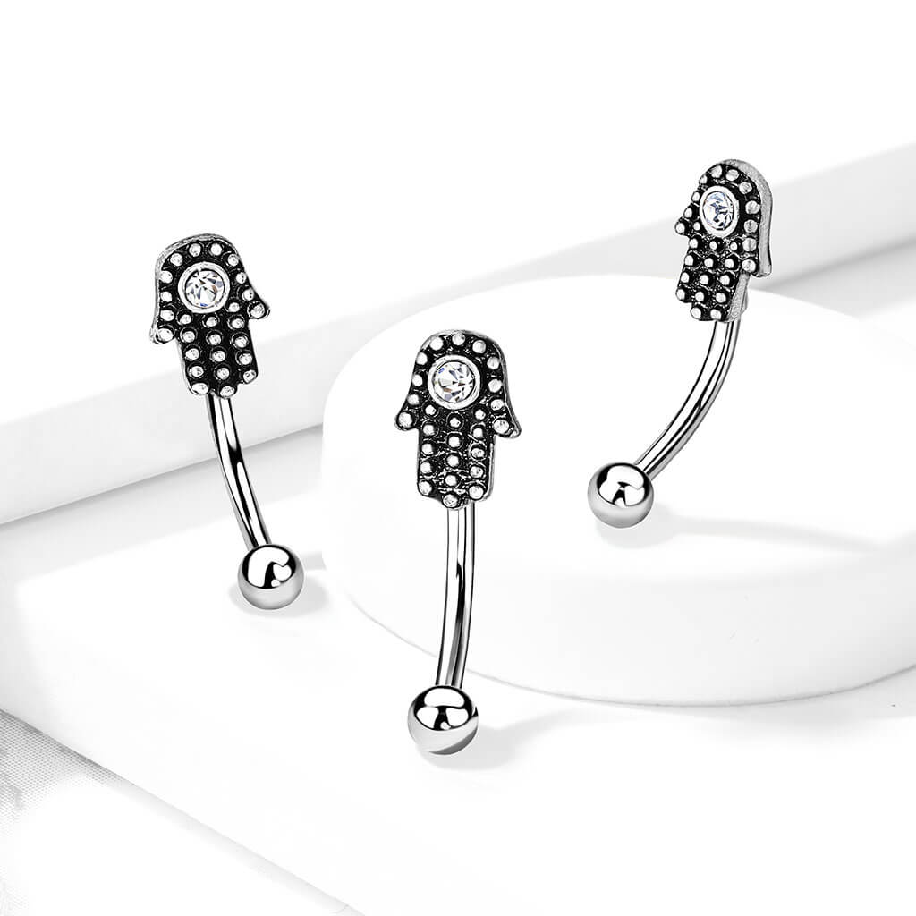 Sourcil Hamsa Argent Zircone - Image 4