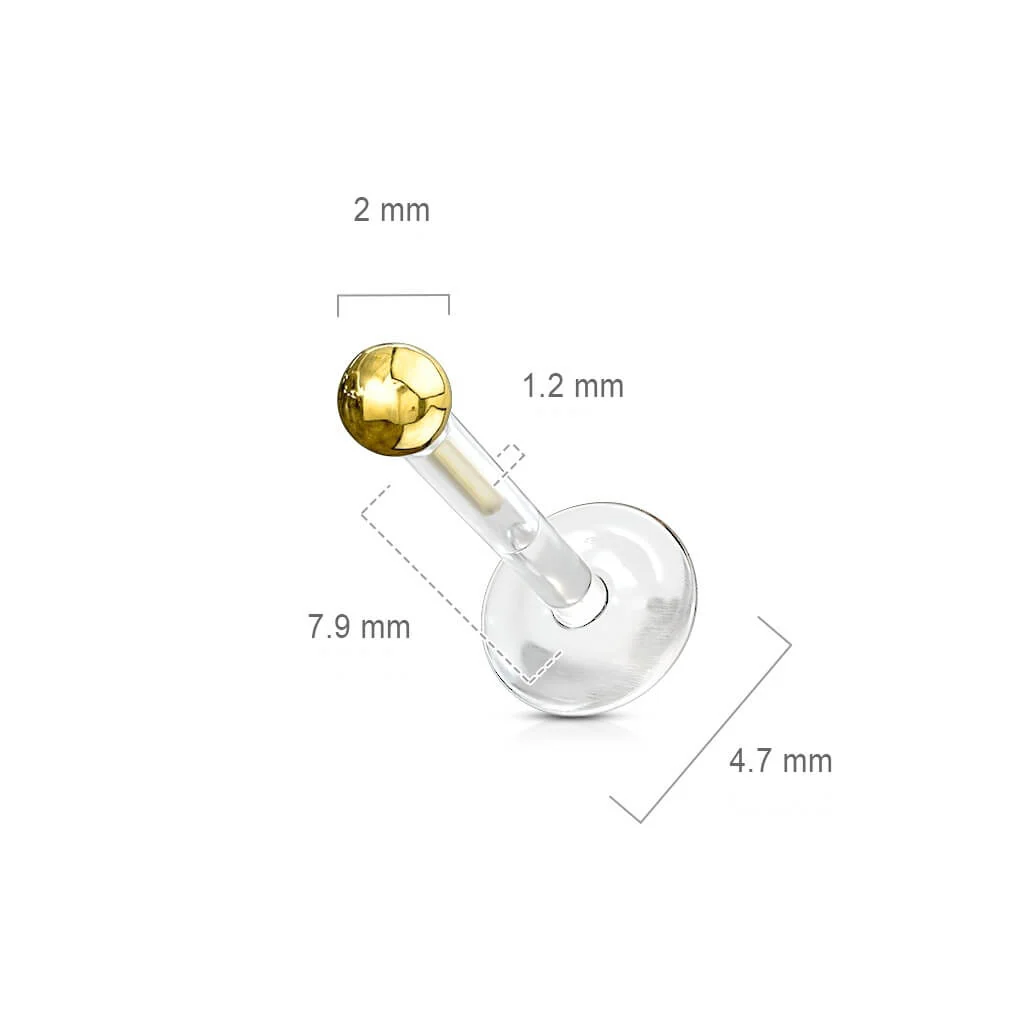 Or 14kt Labret Bille - Image 3