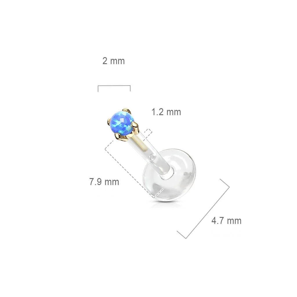 Or 14kt Labret Opale Ronde - Image 3