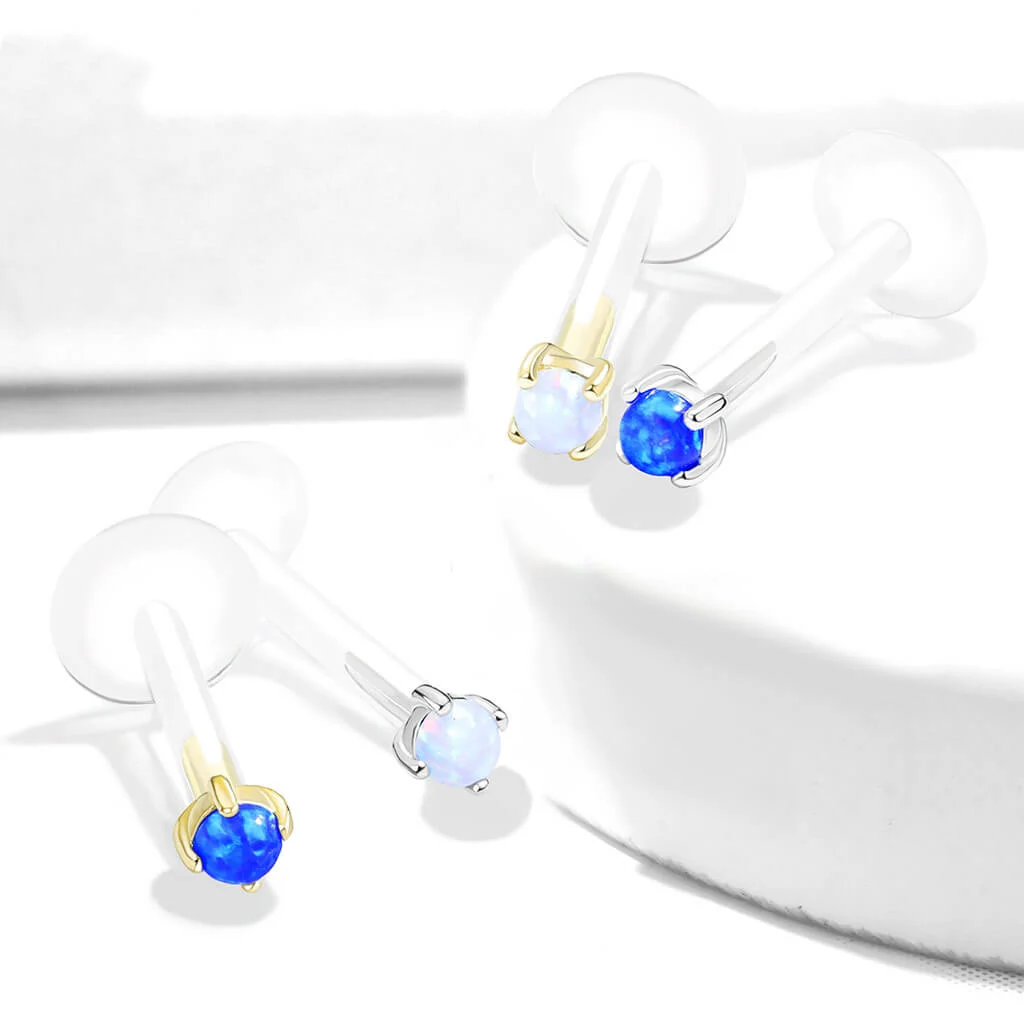 Or 14kt Labret Opale Ronde - Image 9