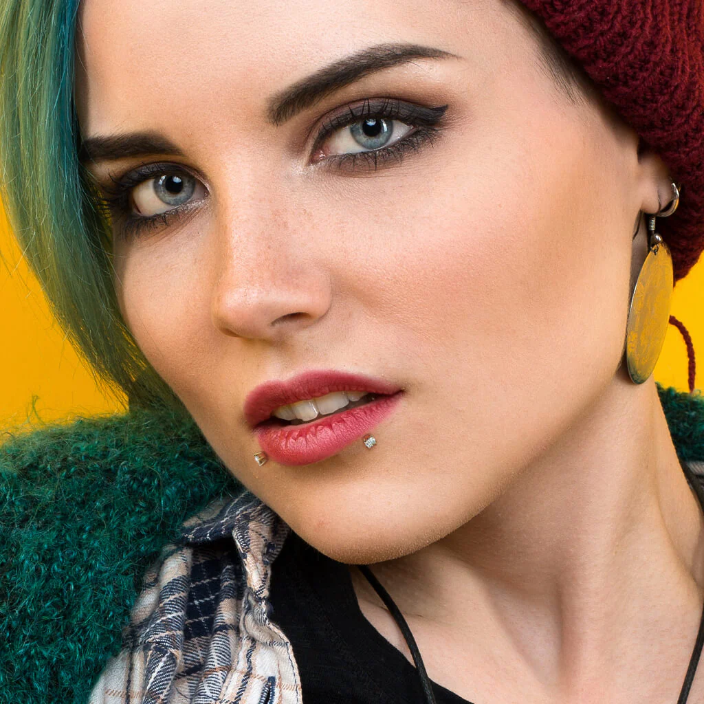 Or 14kt Labret Zircone - Image 4
