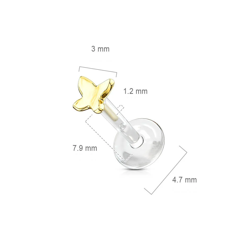 Or 14kt Labret Papillon - Image 3