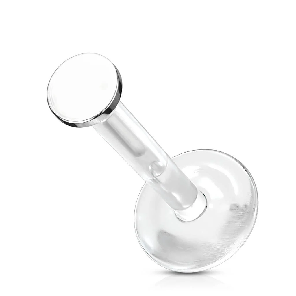 Or 14kt Labret Rond Plat - Image 2
