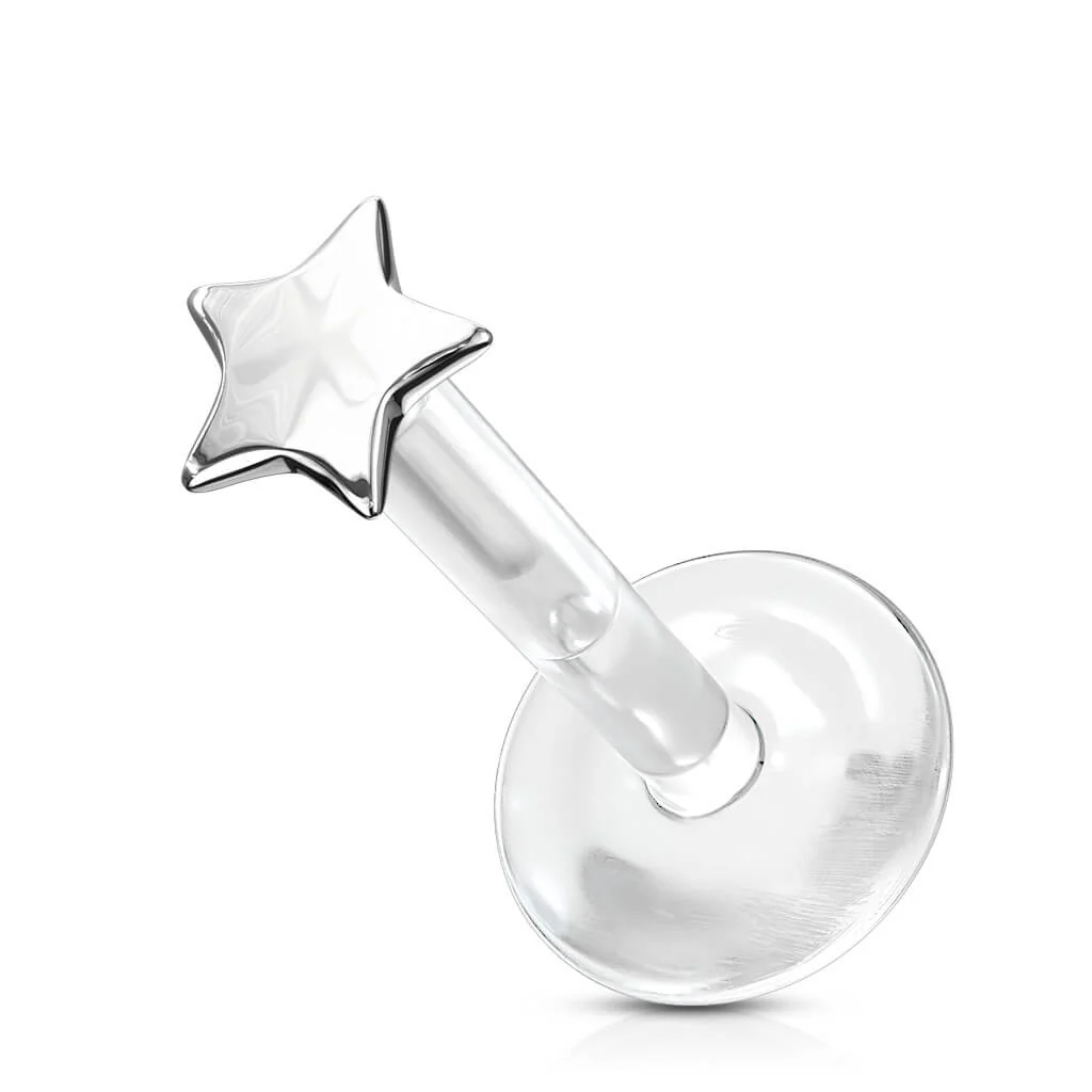 Or 14kt Labret Étoile Plate - Image 2