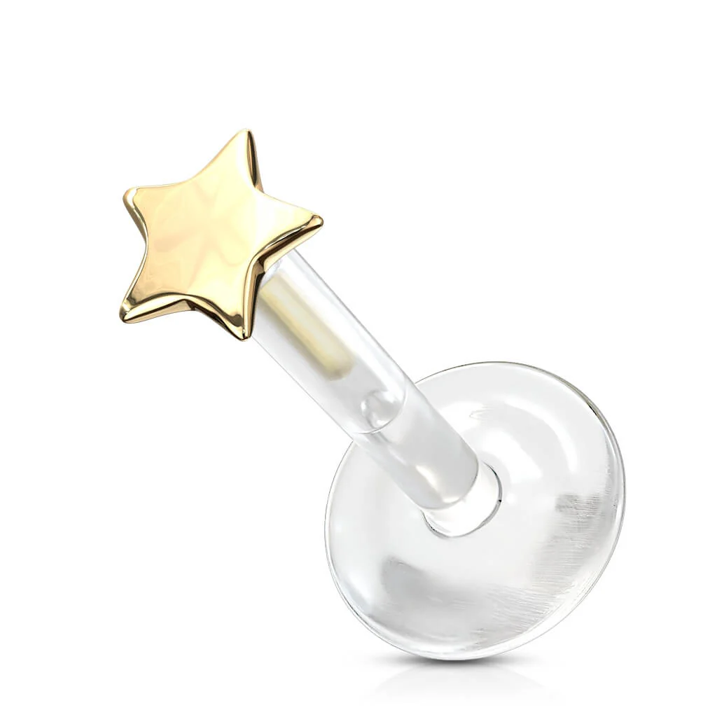 Or 14kt Labret Étoile Plate - Image 6