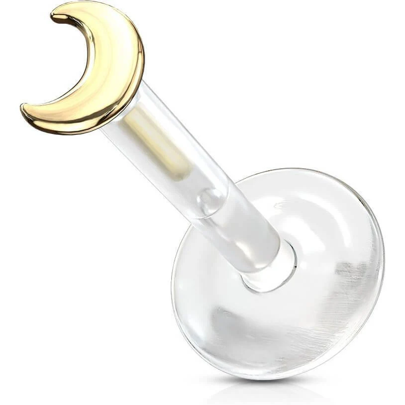 Or 14kt Labret Lune Plate