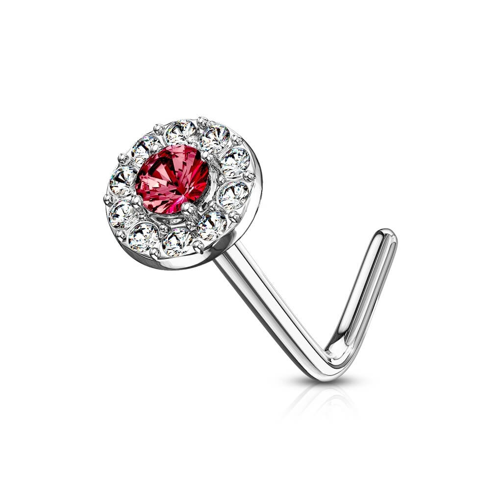 Or 14kt Nez En Forme de L Zircone Ronde - Image 10