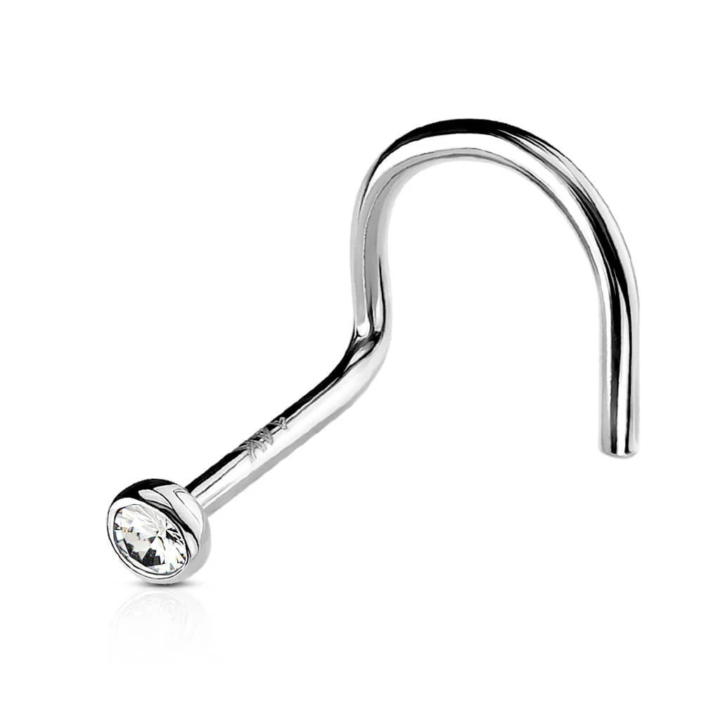 Or 14kt Nez  Vis Zircone Ronde - Image 2