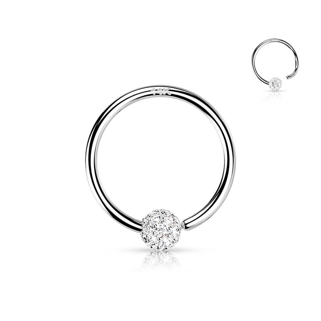 Or 14kt Anneau Zircone Pliable - Image 2