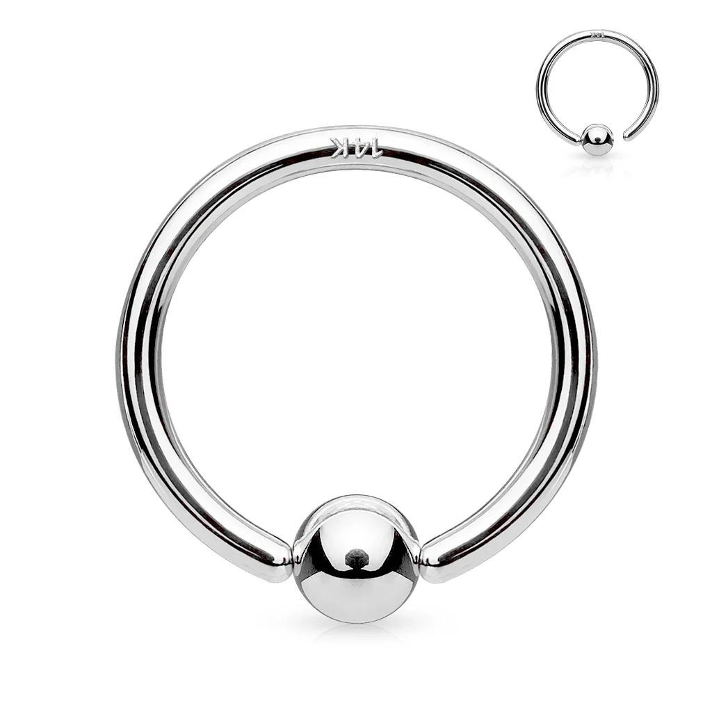 Or 14kt Anneau Or Blanc Pliable - Image 2