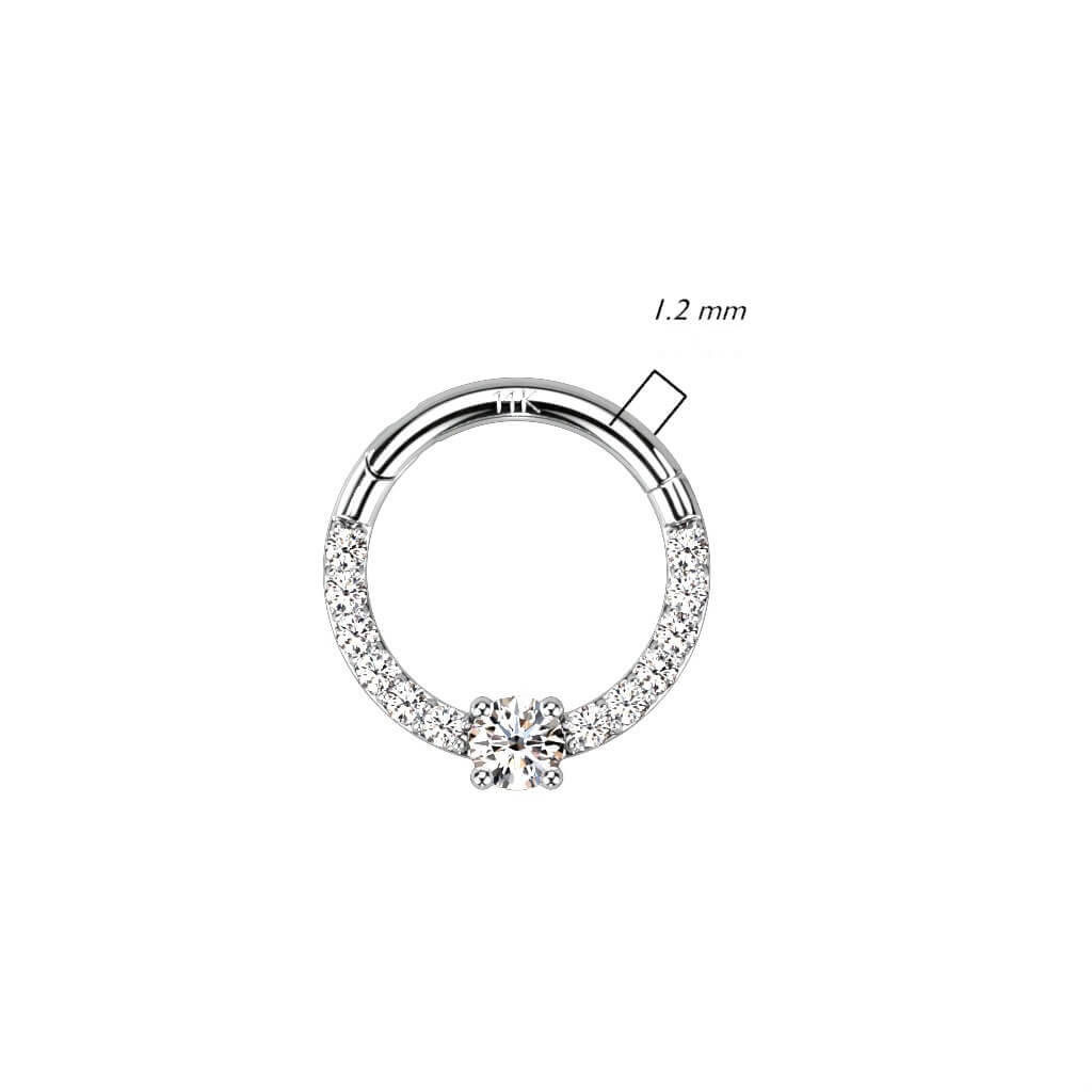 Or 14kt Anneau Zircone Carrée Cliqueur - Image 3