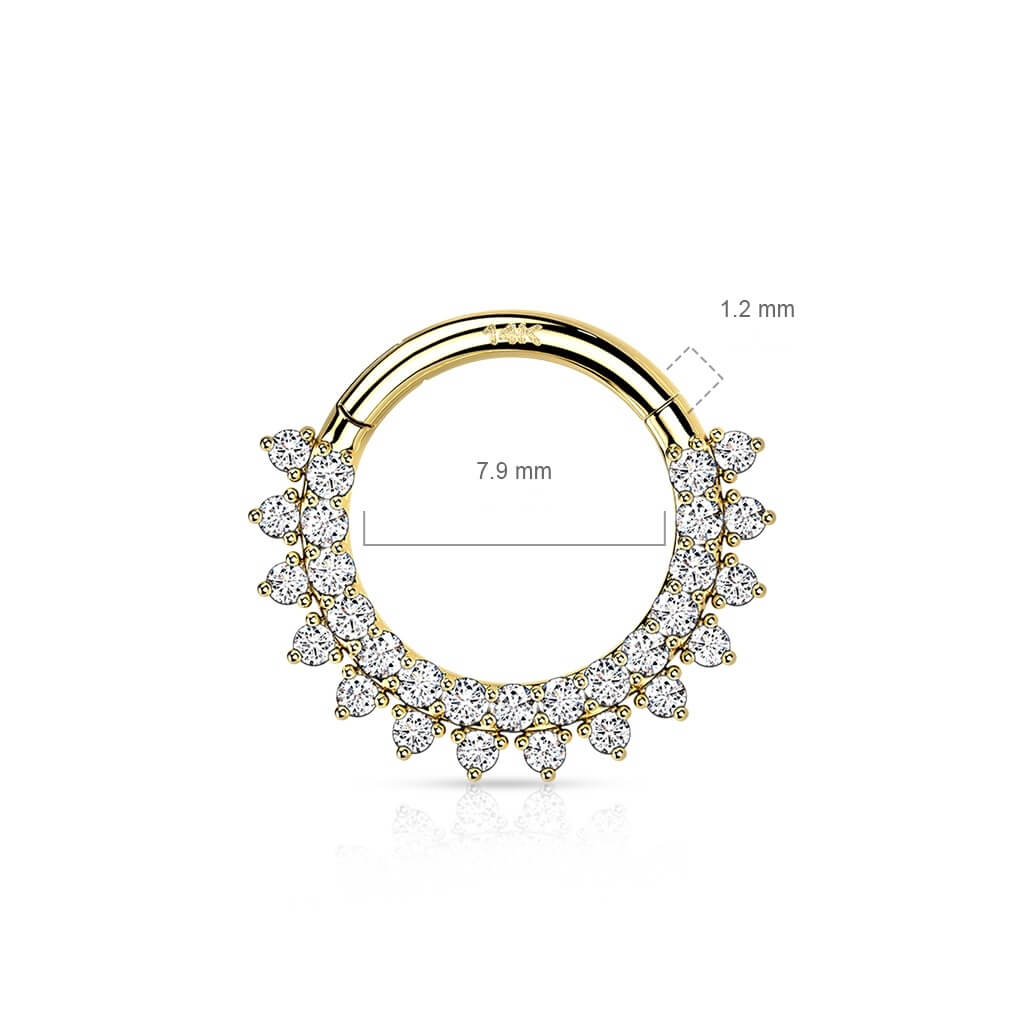 Or 14kt Anneau Zircone Cliqueur - Image 3
