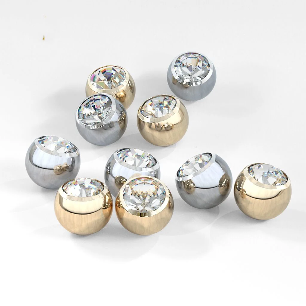 Or 14kt Embout Zircone - Image 5