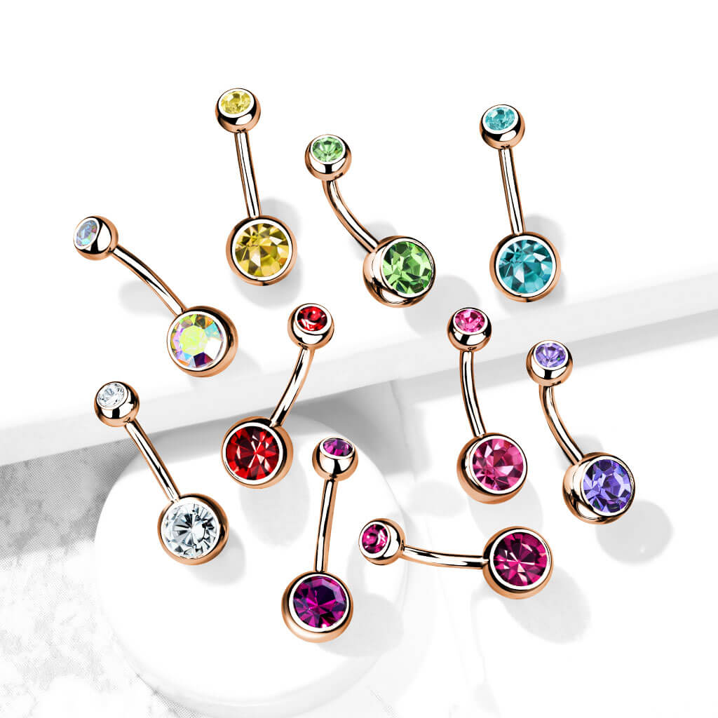 Piercing Nombril Bille Zircone Rose - Image 5