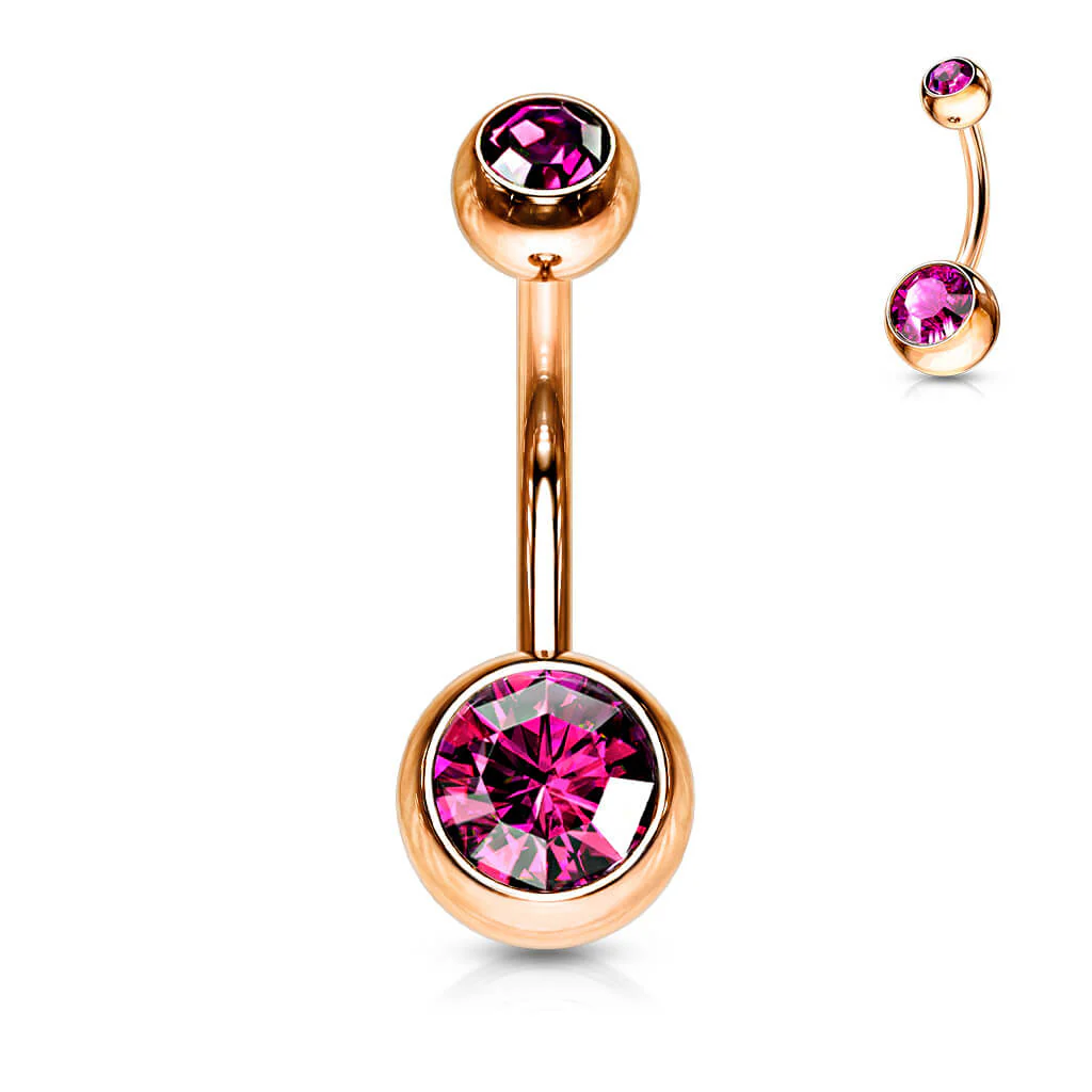 Piercing Nombril Bille Zircone Rose - Image 9