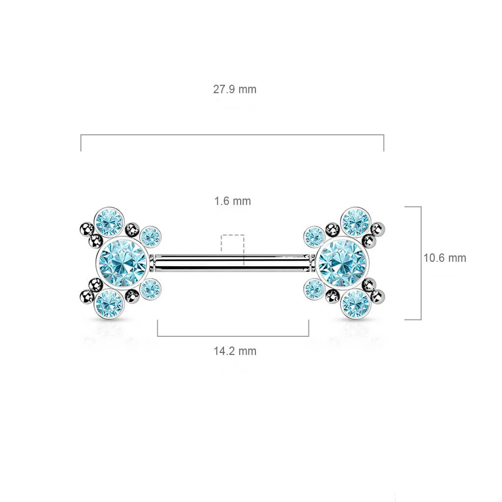 Téton Papillon Zircone Argent Enfoncer - Image 3