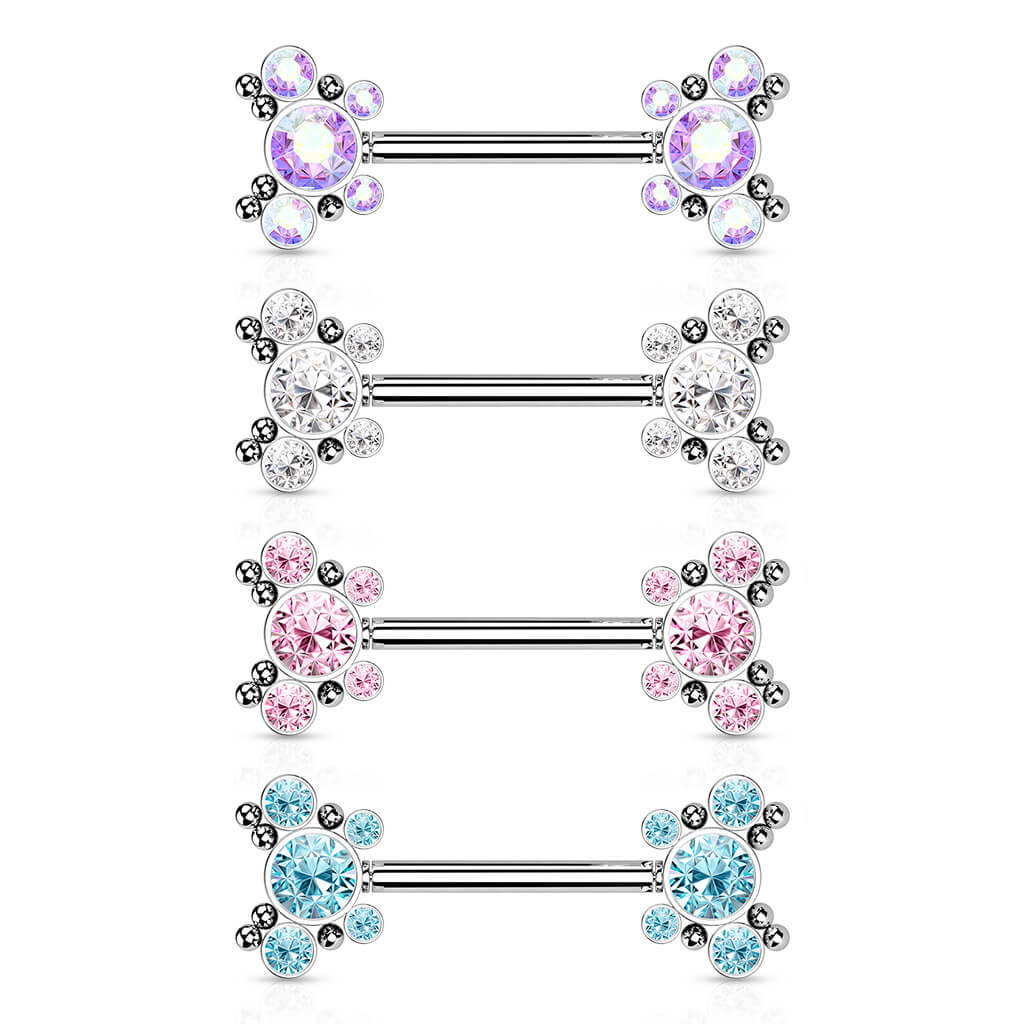 Téton Papillon Zircone Argent Enfoncer - Image 5
