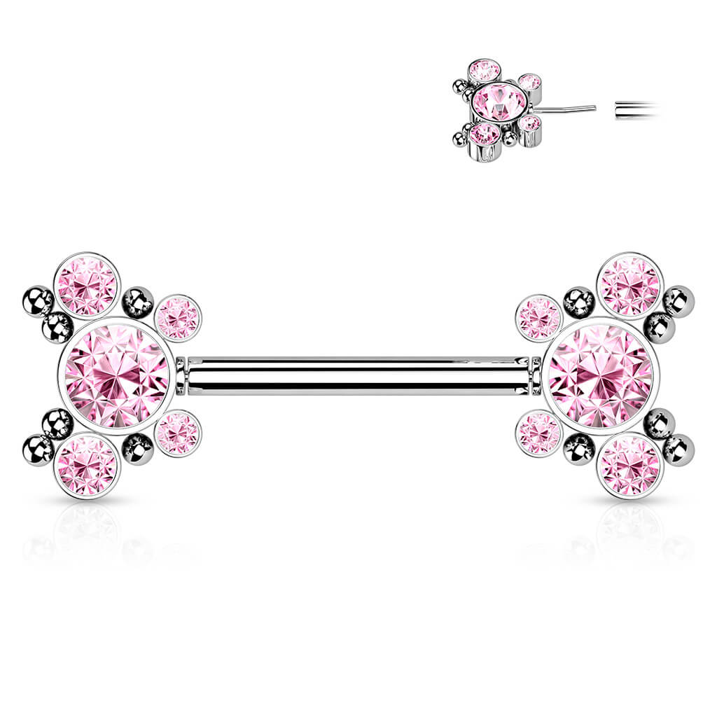 Téton Papillon Zircone Argent Enfoncer - Image 6