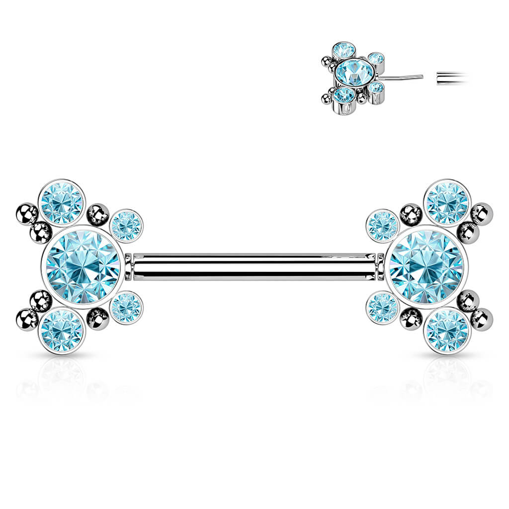 Téton Papillon Zircone Argent Enfoncer - Image 8