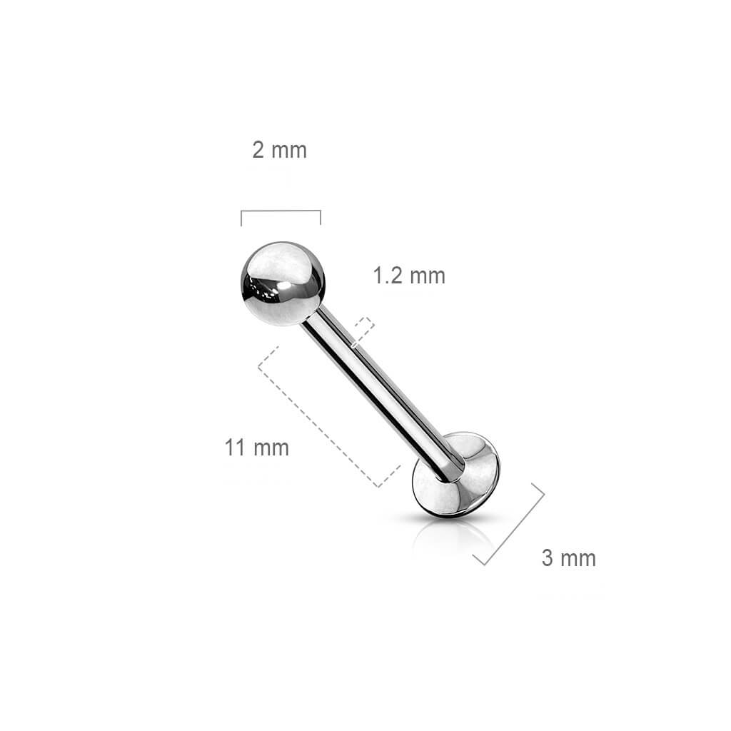 Labret Bille Argent Enfoncer - Image 2