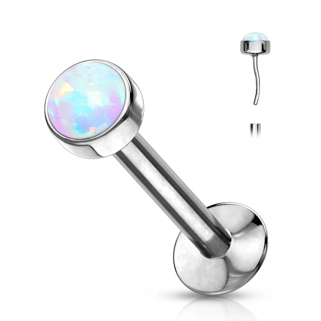 Labret Opale Ronde Argent Enfoncer - Image 4