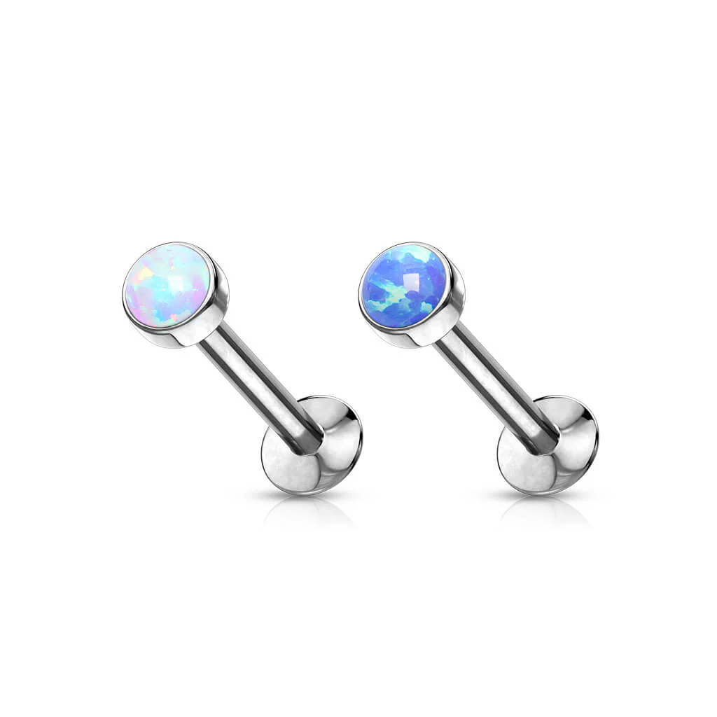 Labret Opale Ronde Argent Enfoncer - Image 5