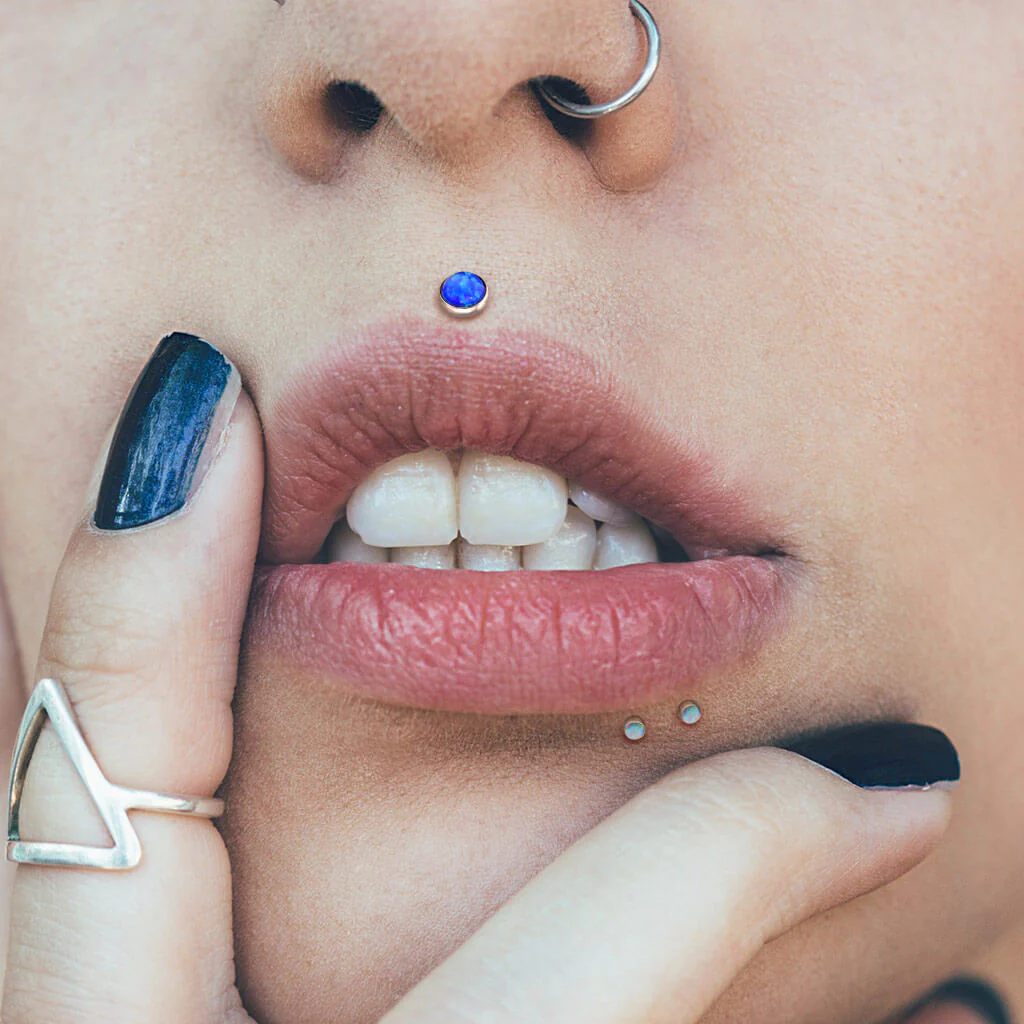 Labret Opale Ronde Argent Enfoncer - Image 6